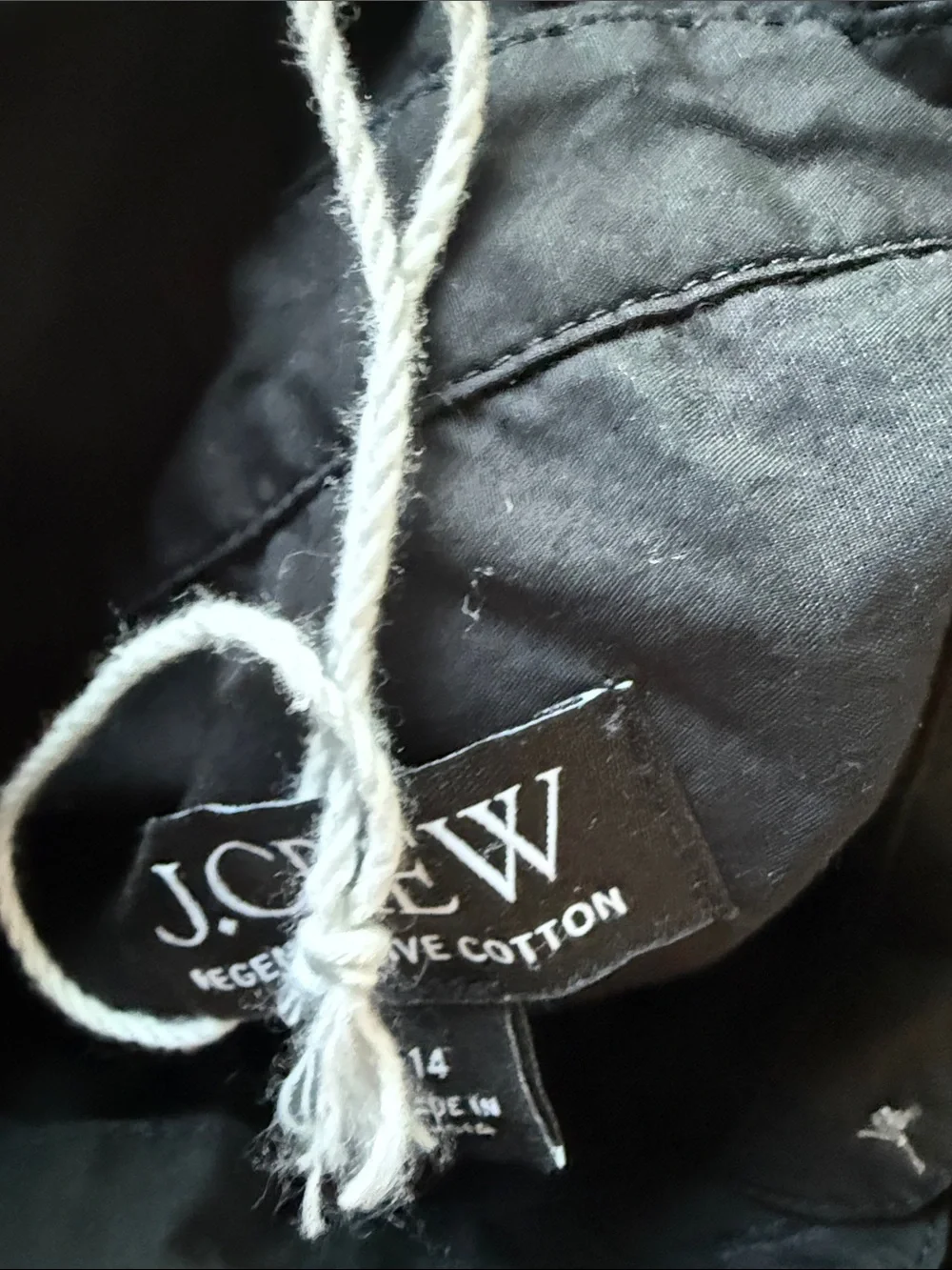 J Crew Elena Shirt Dress Cotton Poplin Sz 14 Black NEW